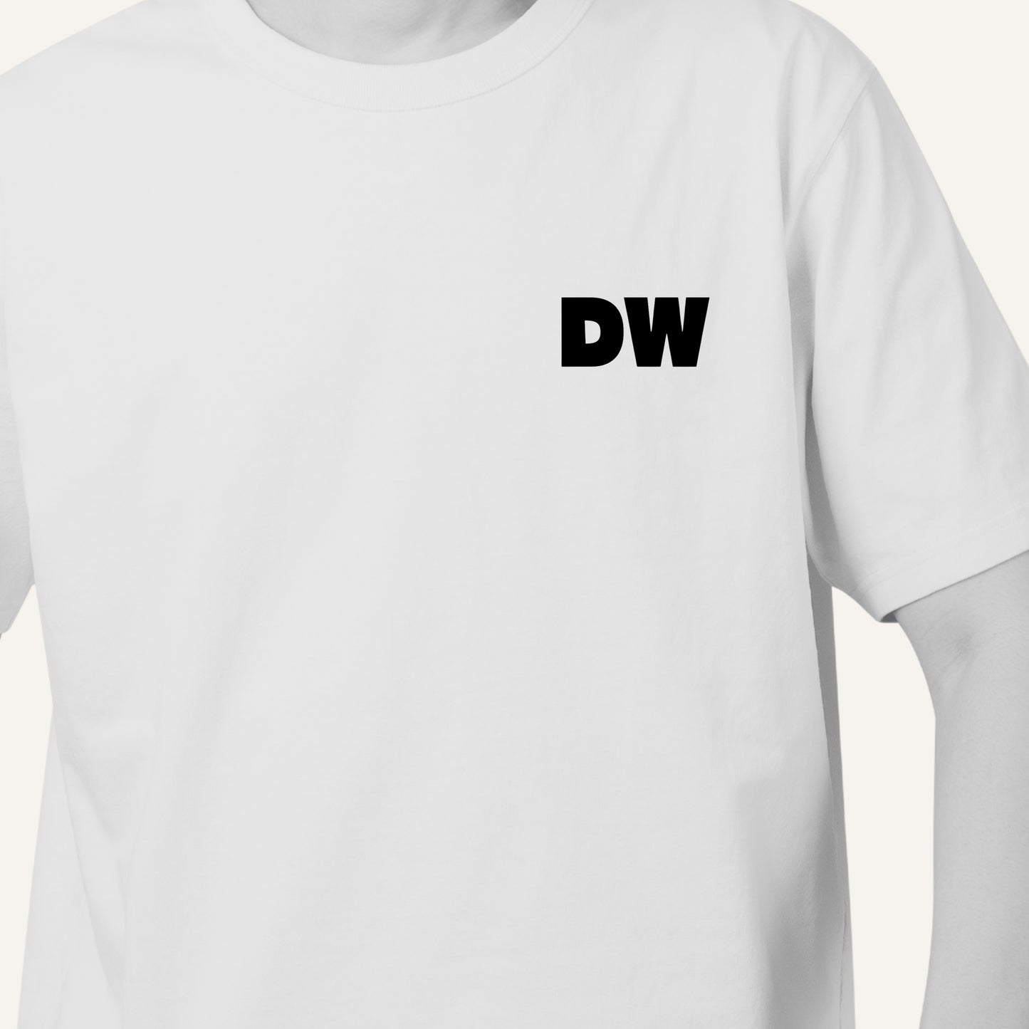 DW Logo Off-Shoulder Oversize Cotton T-Shirt