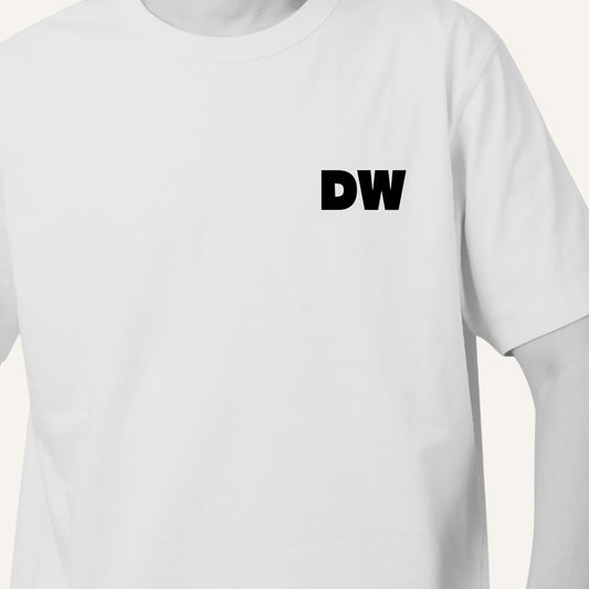 DW Logo Off-Shoulder Oversize Cotton T-Shirt