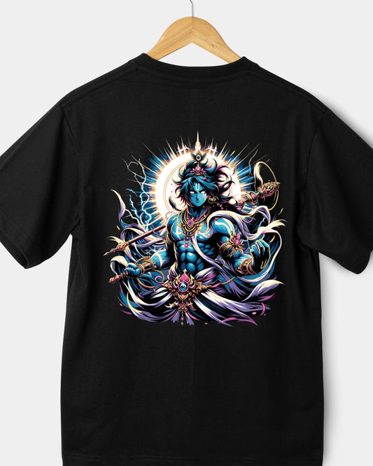 Brave Krishna Bhagwaan  Off-Shoulder Oversize Cotton T-Shirt
