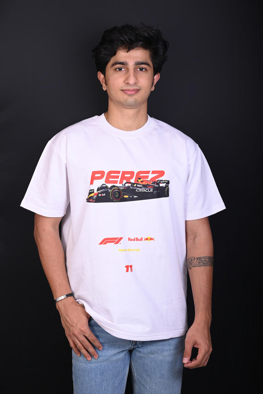 F1 Perez Off-Shoulder Oversize Cotton T-Shirt